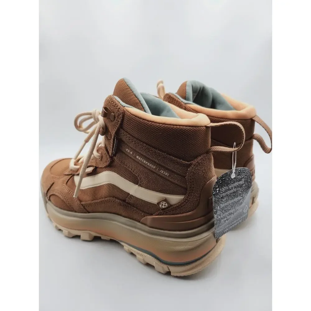 Mens Size 7 Vans Hiking Boots MTE Crestline Waterproof Lace Up Brown Sugar